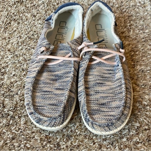 Hey Dude Wendy Sox Women's Shoes Light Pink Canvas Lace Up Comfort Size 8 - Picture 2 of 5